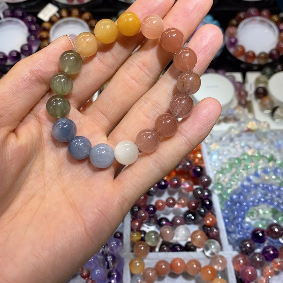 水晶手链未镶嵌渐变兔毛10➕