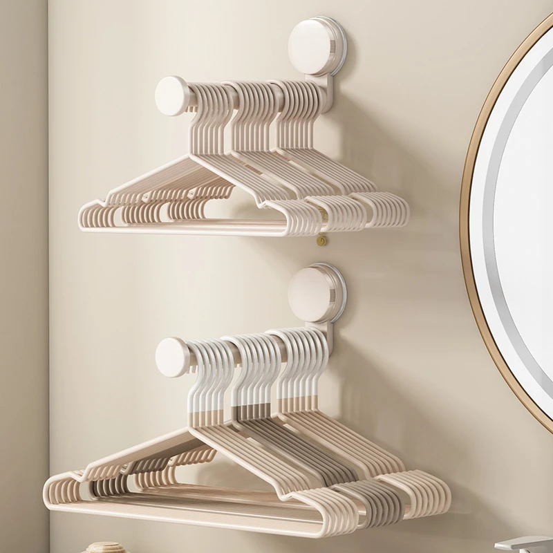 优勤吸盘衣架收纳架家用阳台多功能伸缩免打孔挂衣架墙上壁挂挂钩