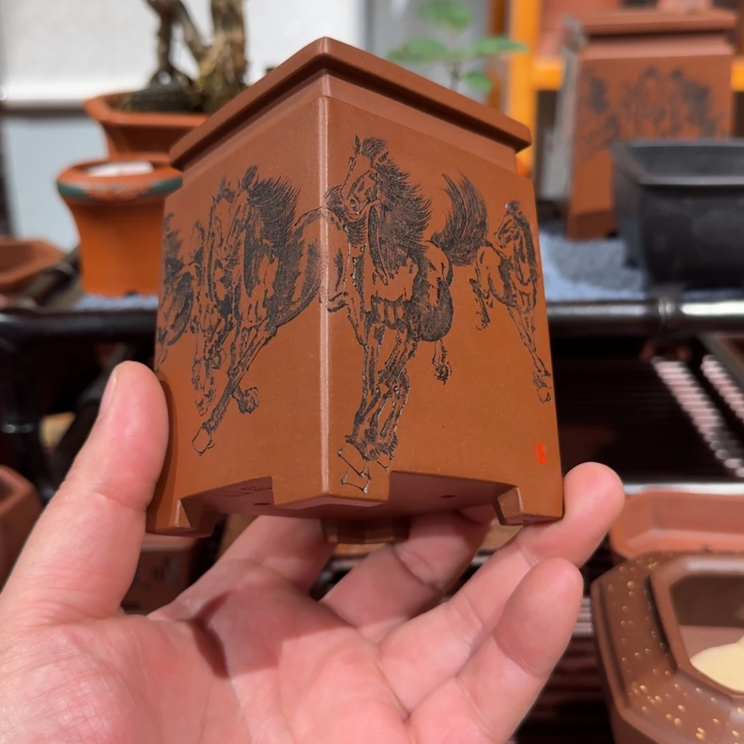 朋***友紫砂花盆原矿紫泥