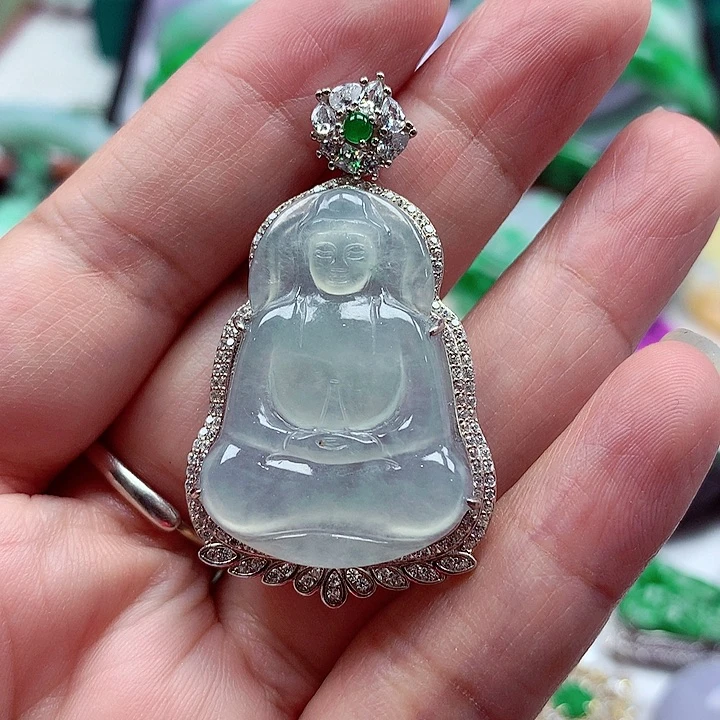 翡翠银S925镶嵌颈饰翡翠