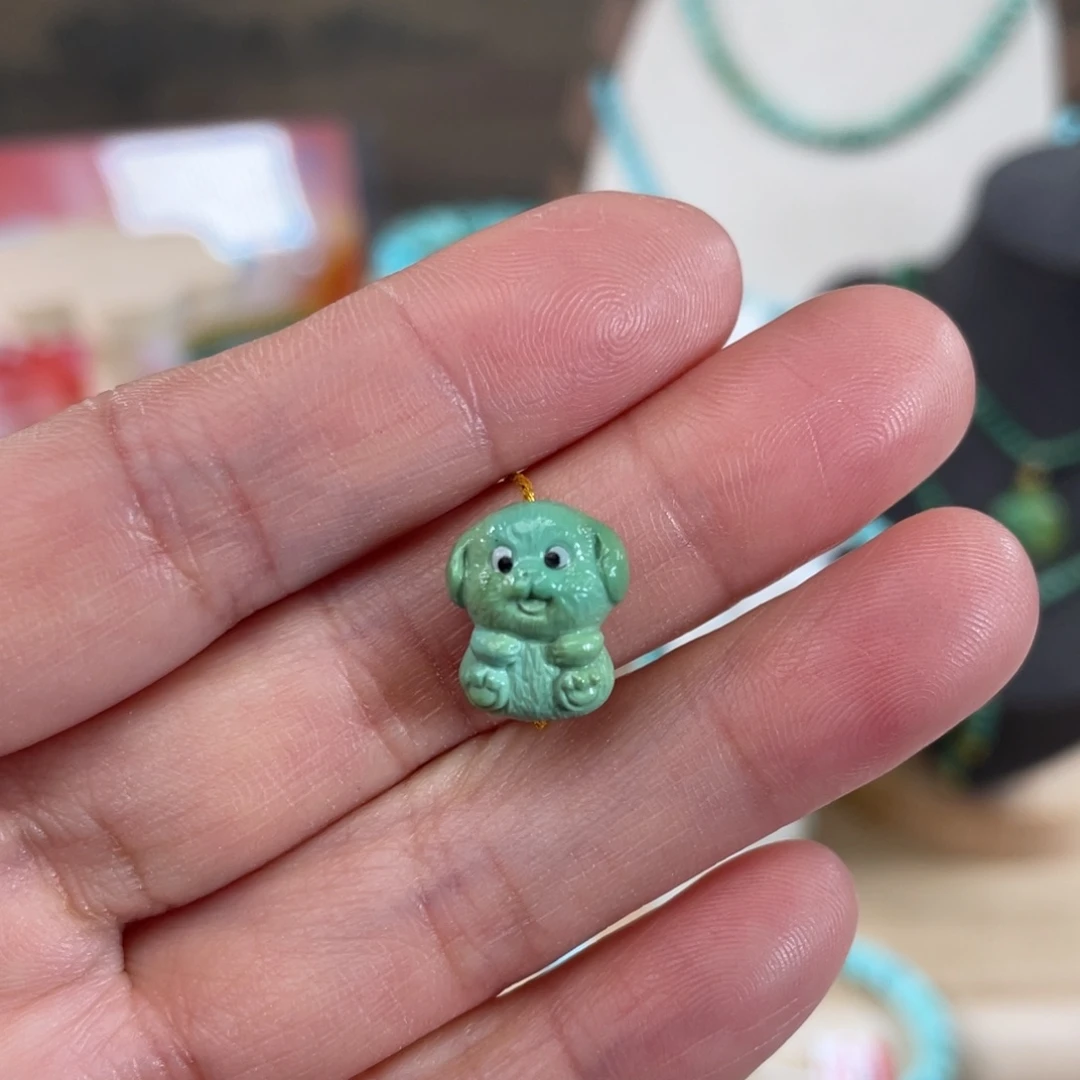 绿松石未镶嵌套链狗狗