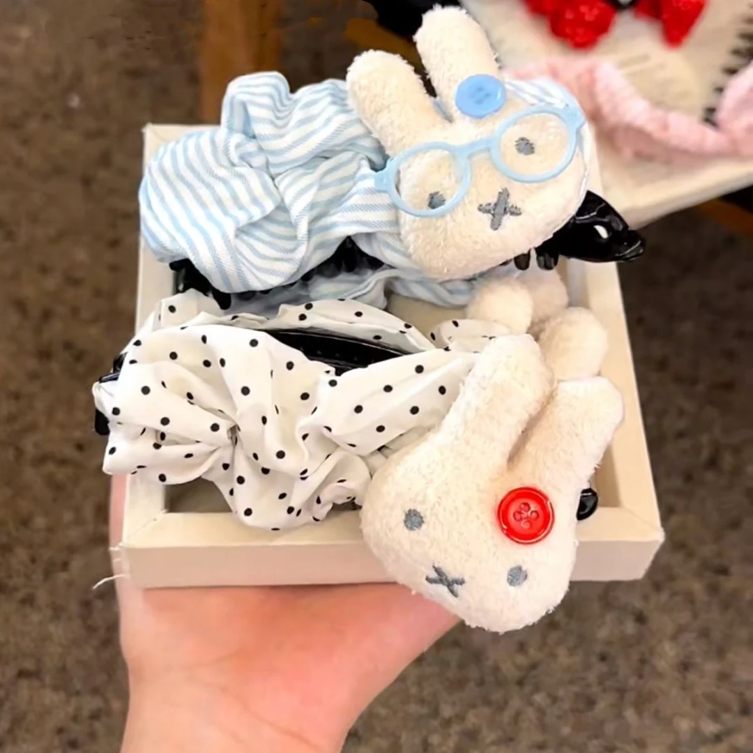 时尚可爱波点大号米菲兔巨显发量多后脑勺盘发百搭少女发饰