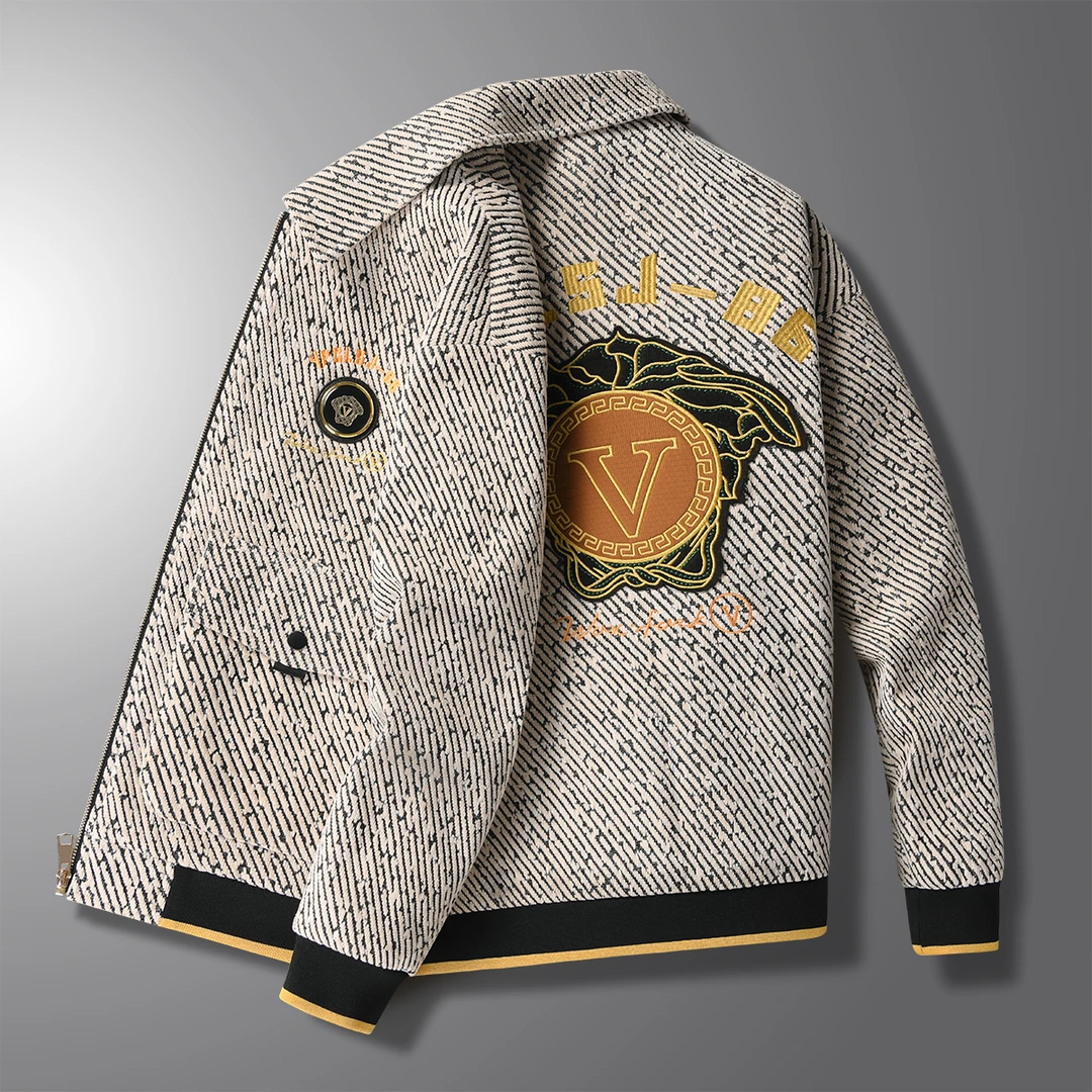 2025秋季新款男士潮流夹克翻领休闲外套潮流帅气百搭时尚工装上衣