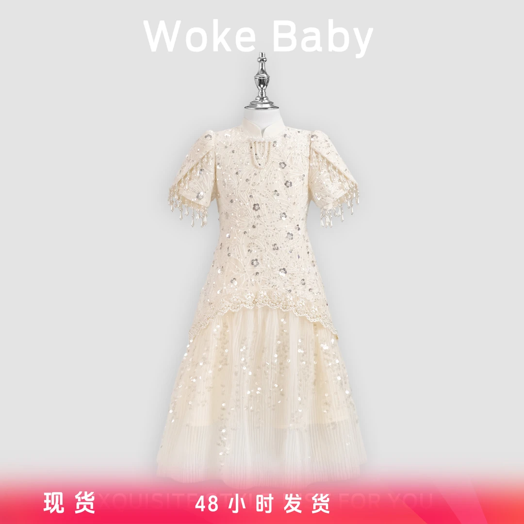 【现货】女童夏季可爱中大童中领套头汉服连衣裙F506