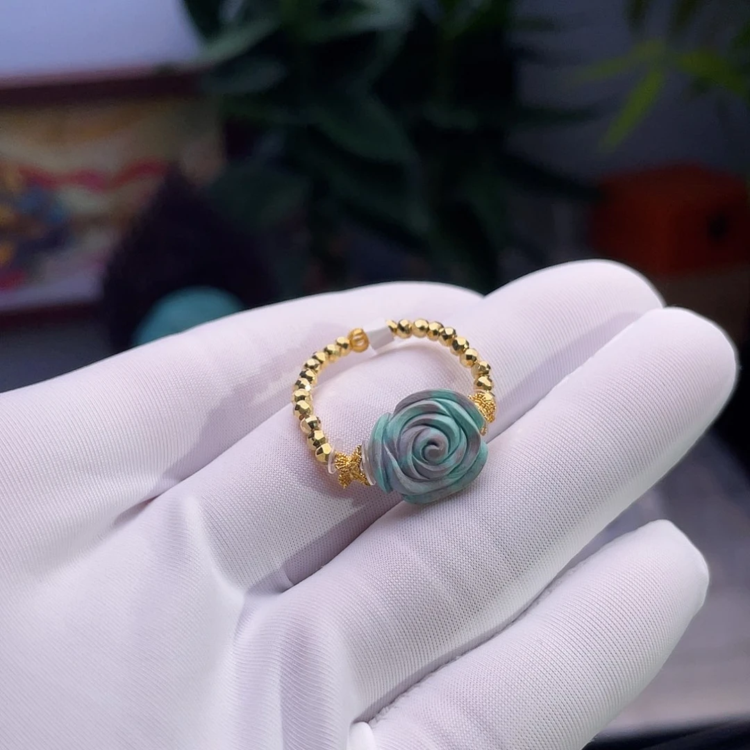 绿松石珠宝奇石18K金镶嵌