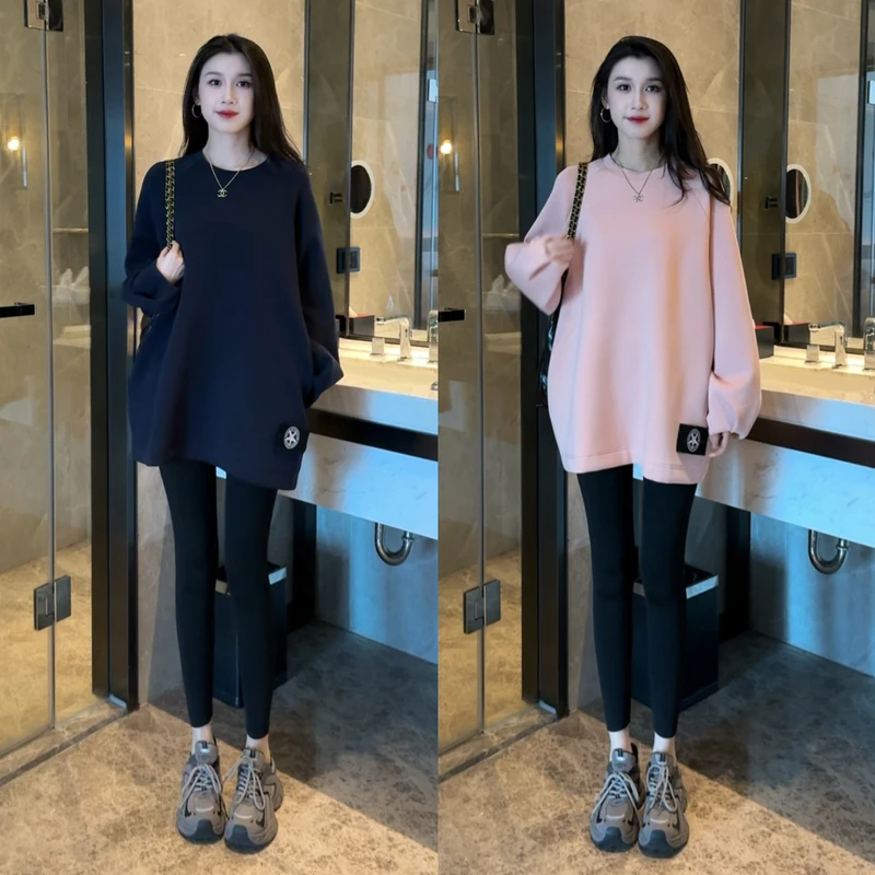 2025新款出游穿搭时尚慵懒感圆领长袖卫衣休闲套装