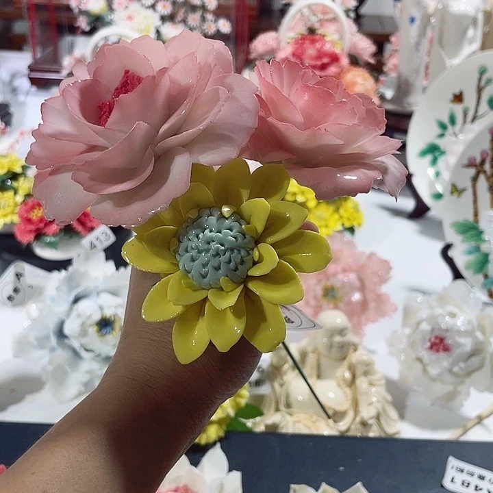 小***豆瓷片陶瓷手工工艺摆件