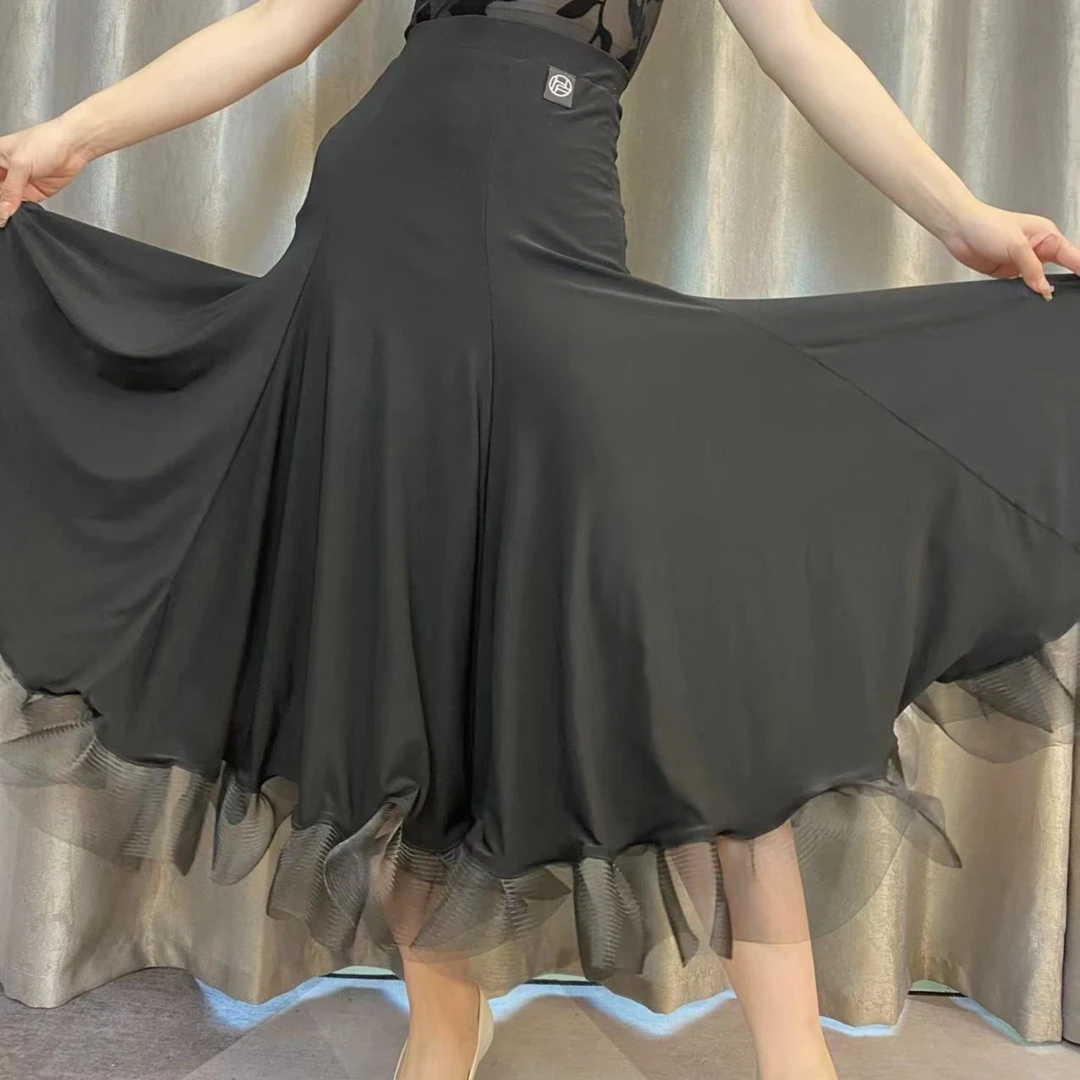 【HF品牌】Q03塔型鱼骨裙 摩登舞拉丁舞国标舞华尔兹练习服