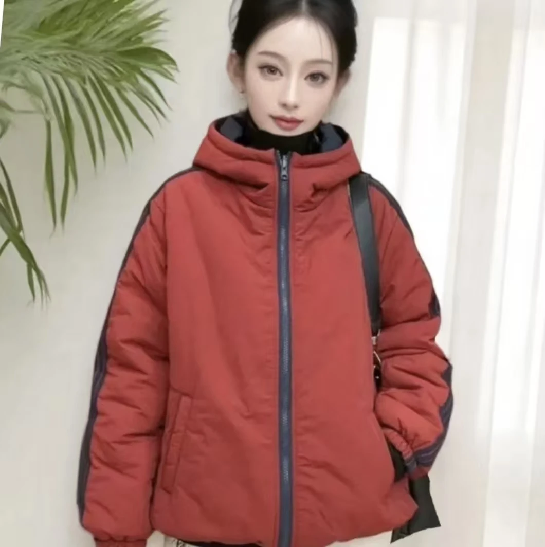 [双面穿]里外可穿棉衣撞色不分正反面棉服外套2025冬季新款夹棉