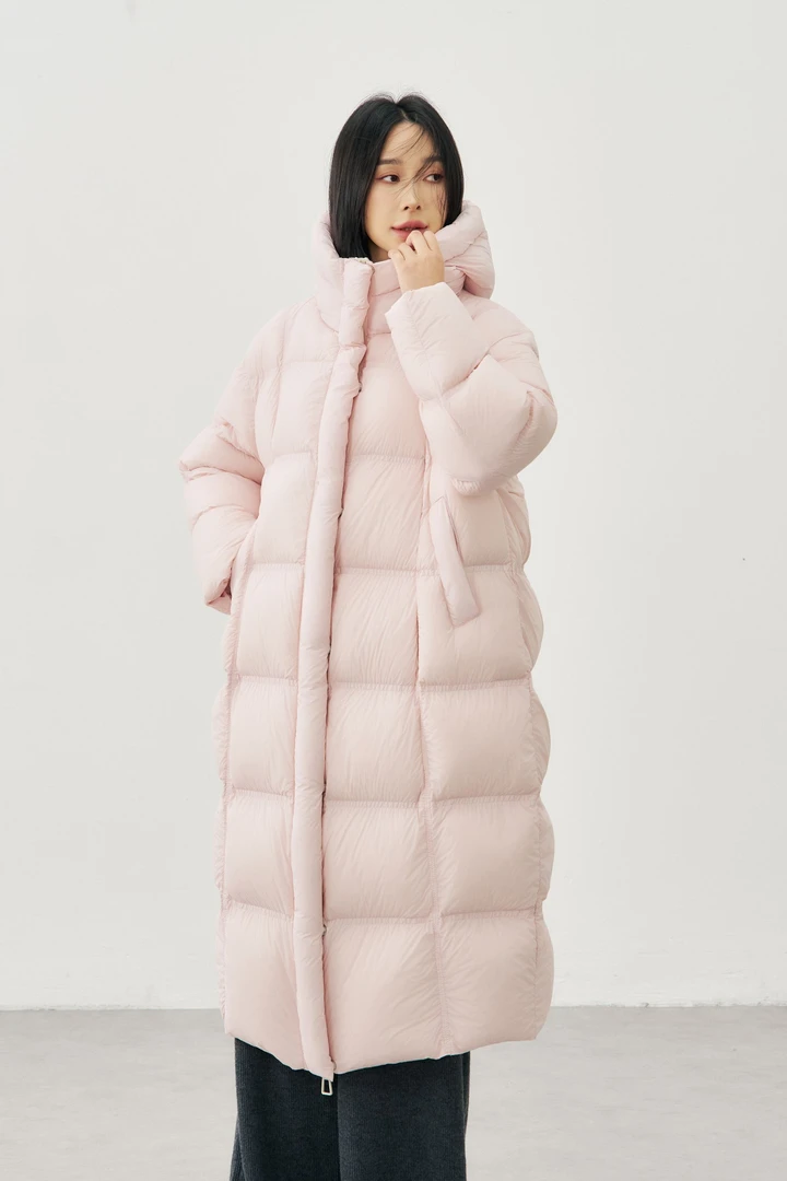 90绒子羽绒服云感泡芙大被子保暖百搭过膝长款连帽