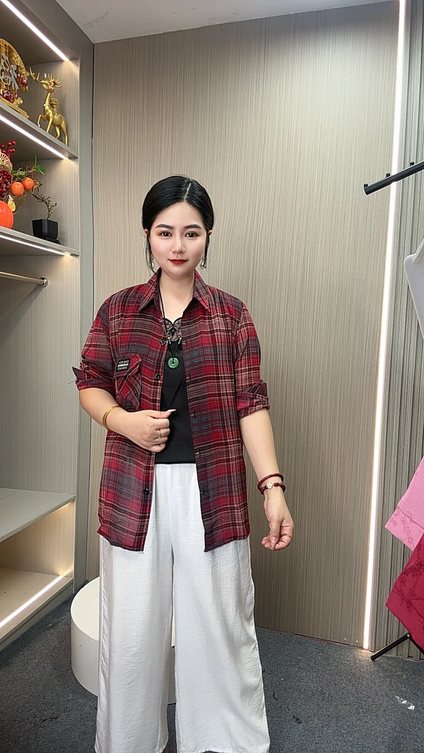 格子防晒夏季薄款长袖休闲格纹衬衫时尚上衣衬衣复古秋季拼接痞帅