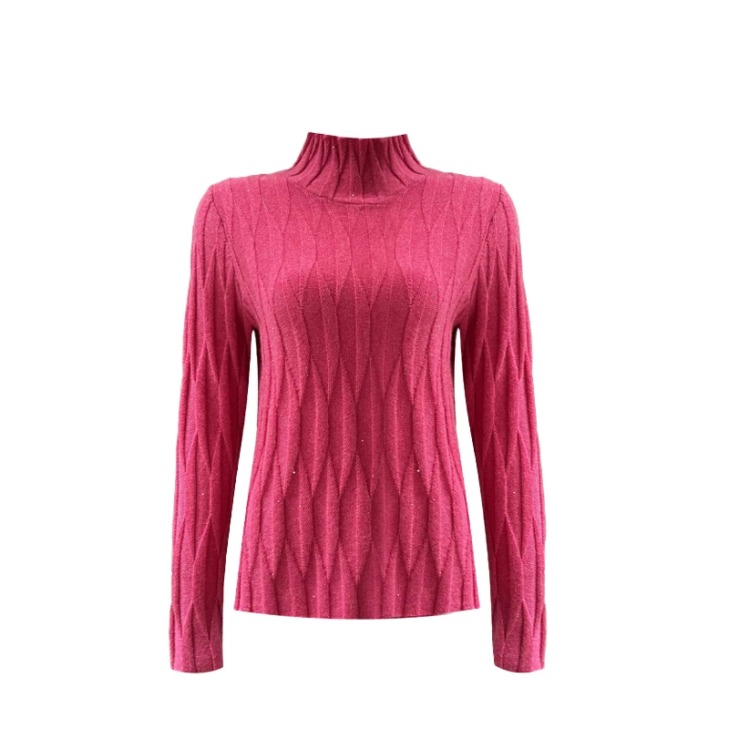 【七色光】半高领修身显瘦亮片打底毛衫2L12S15125