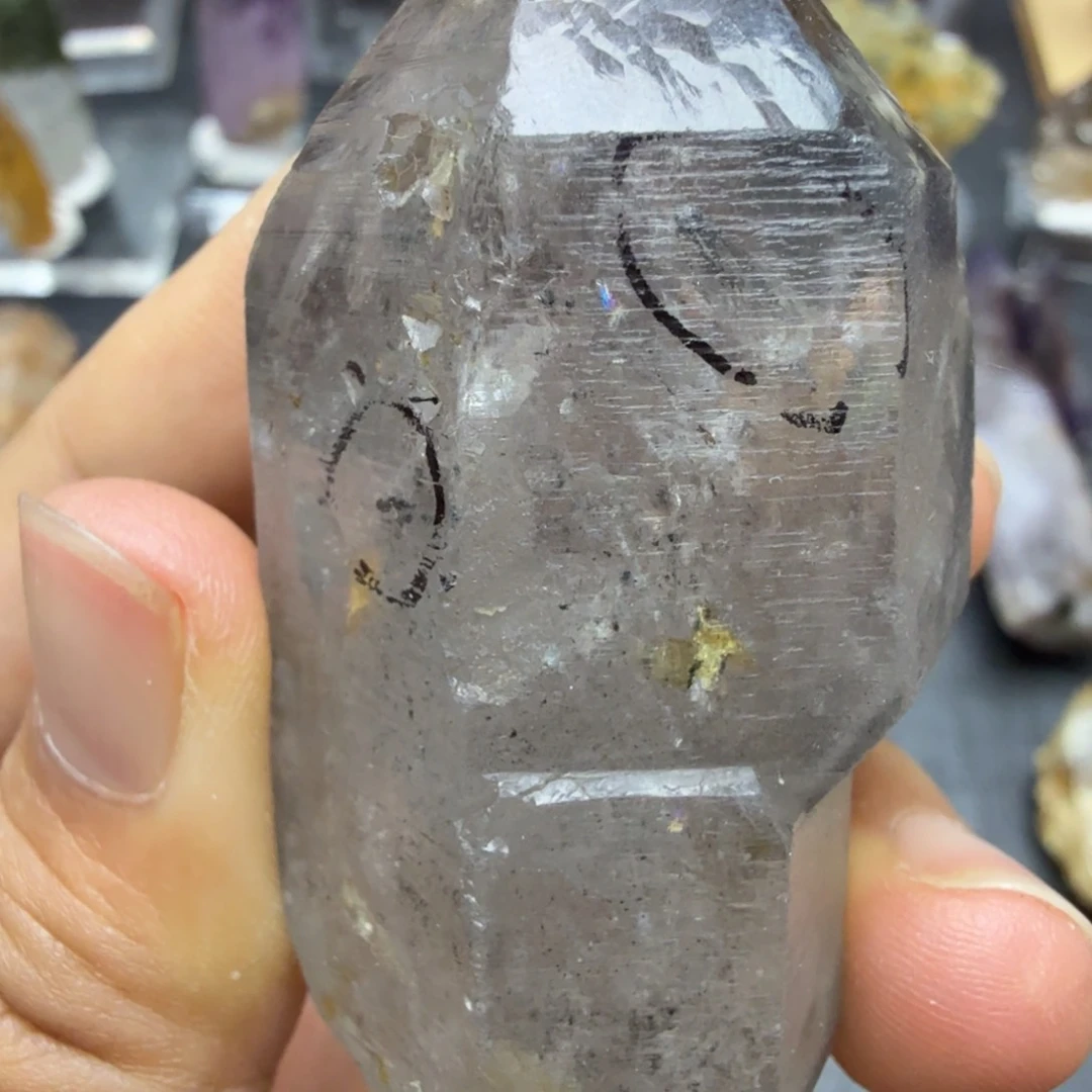 石材闪灵水晶双尖带水胆