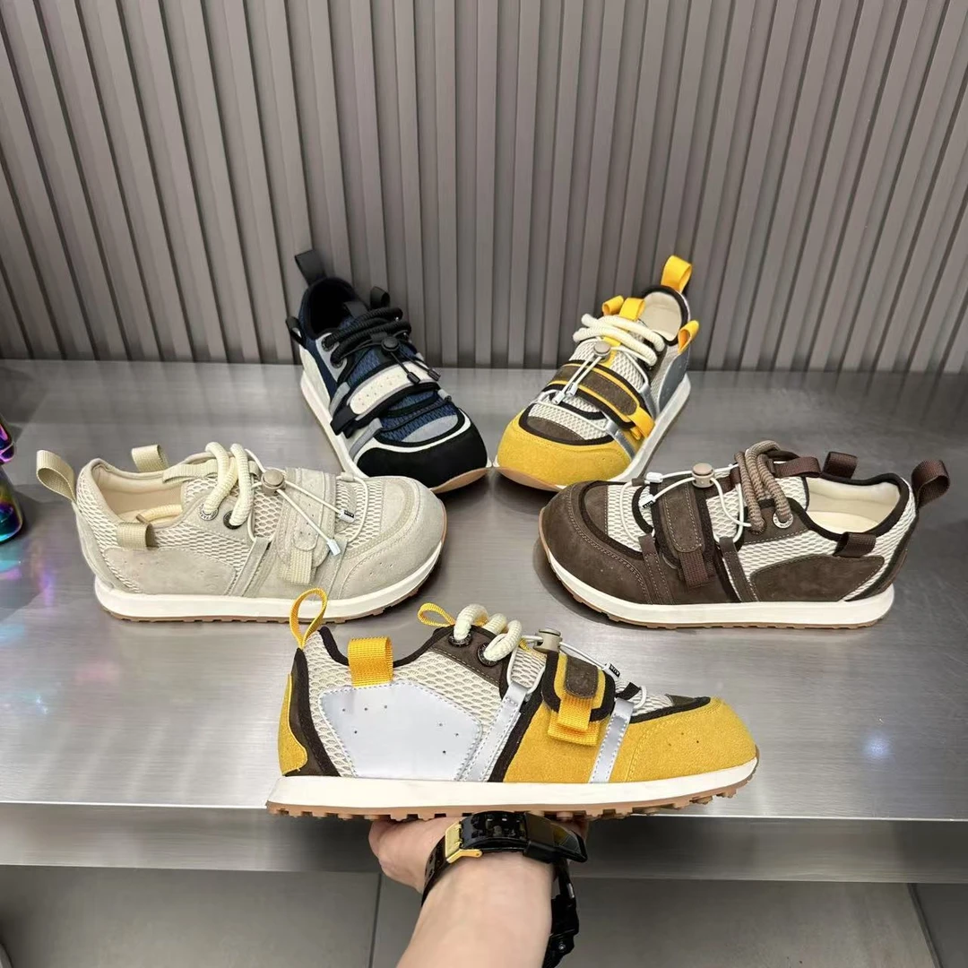 【皮鞋码】春夏新款皮网拼接轻便百搭潮流男士时尚休闲潮鞋时髦flm