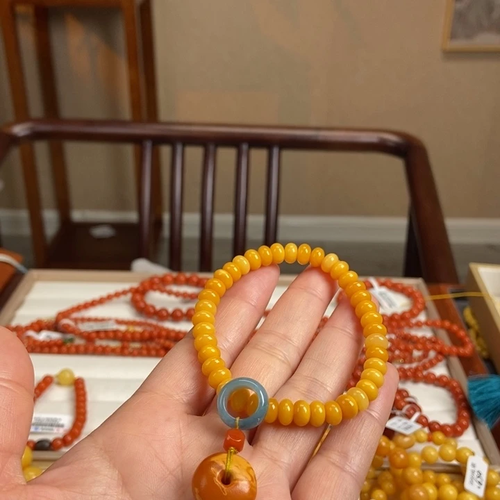 琥珀手链未镶嵌月**空蜜蜡手串7