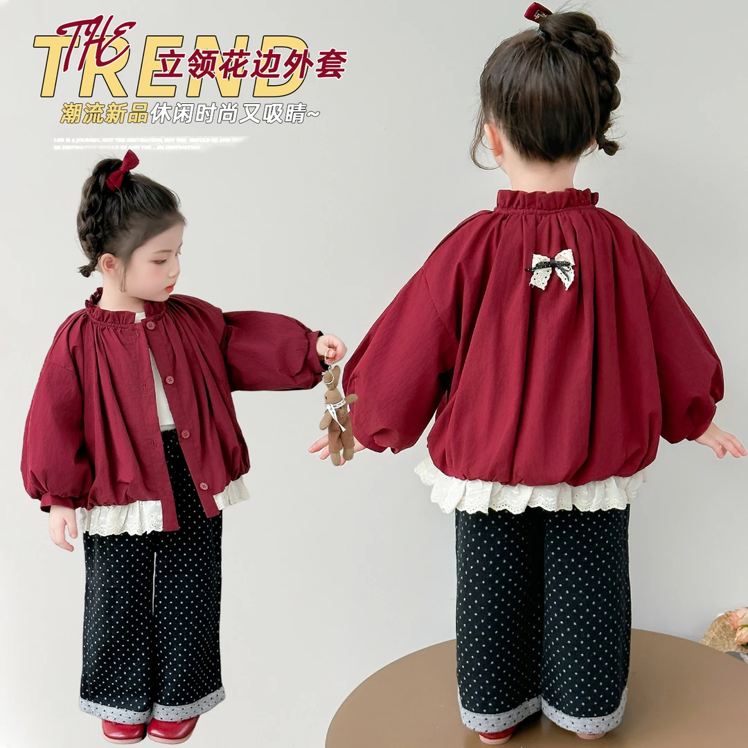 女童外套洋气时髦韩版儿童上衣甜美宝宝开衫小女孩春秋装2025新款
