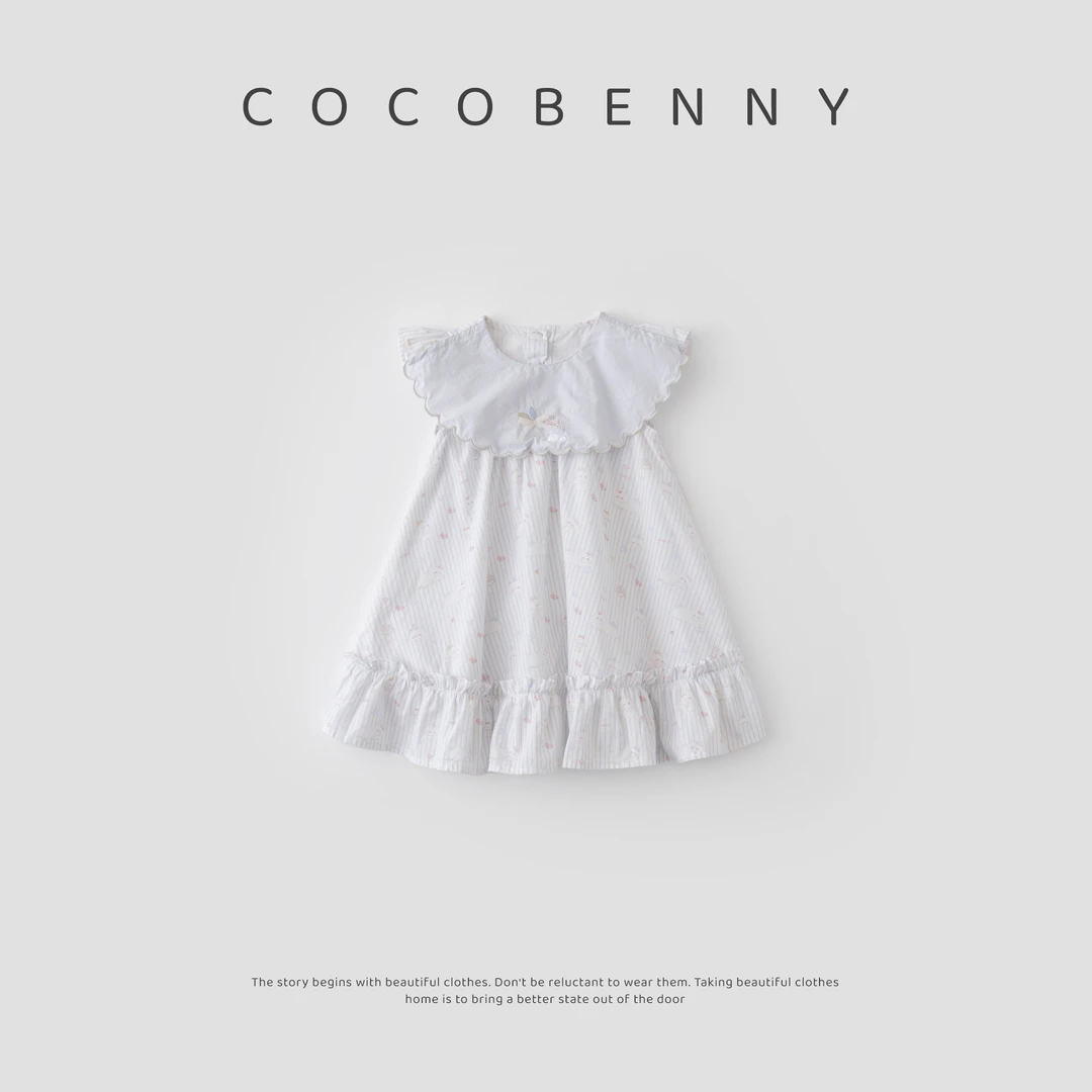COCOBENNY女童夏季新款连衣裙小童宝宝棉布裙儿童公主裙子250790