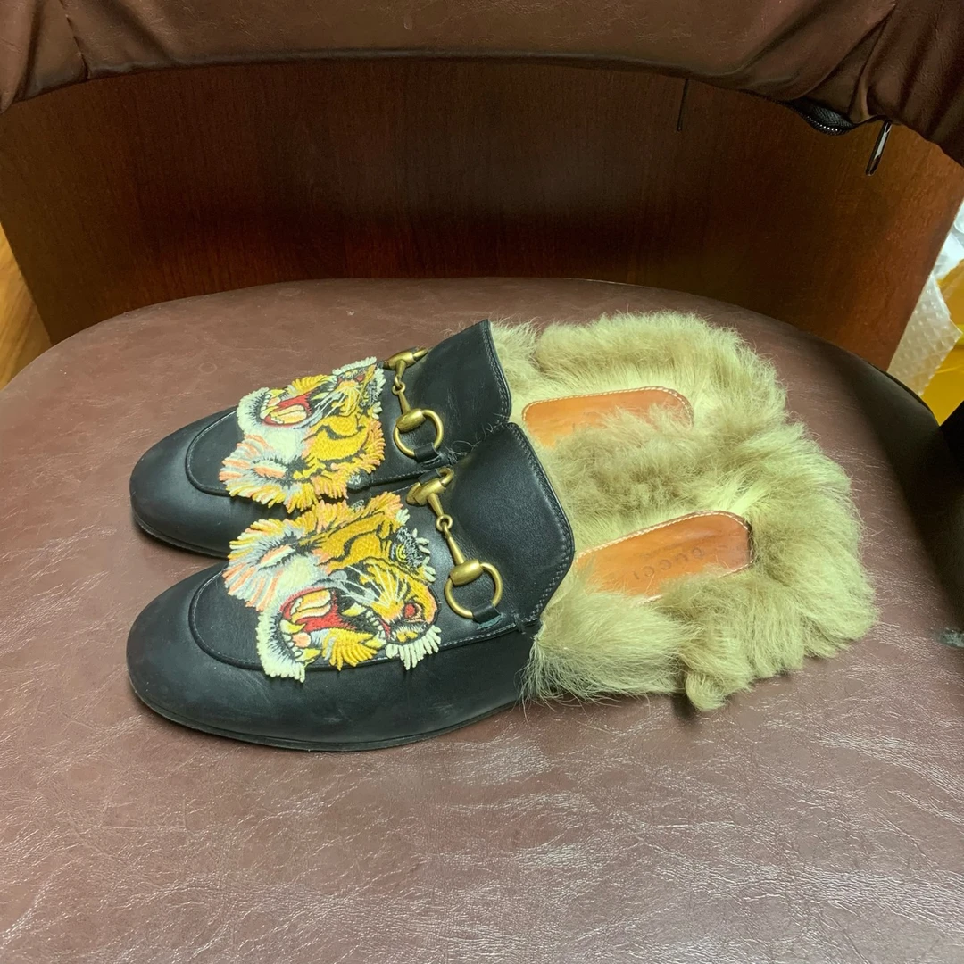 90新  鞋 Gucci 老虎头半拖 38码原盒 成色如图