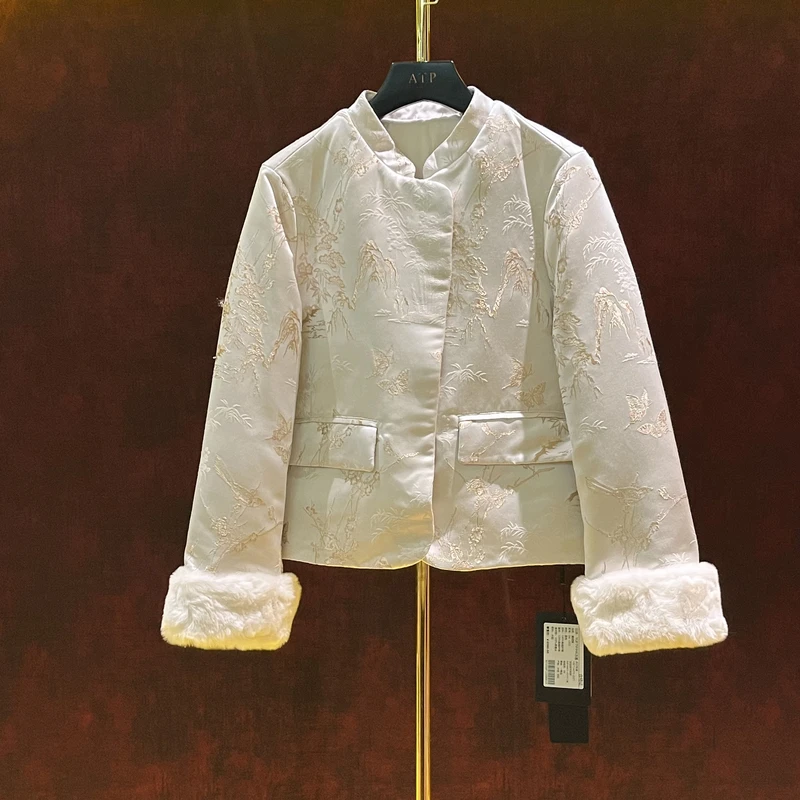 【诺哥专属ZY】国风秋冬新款宽松刺绣棉服-DK-1555黑色