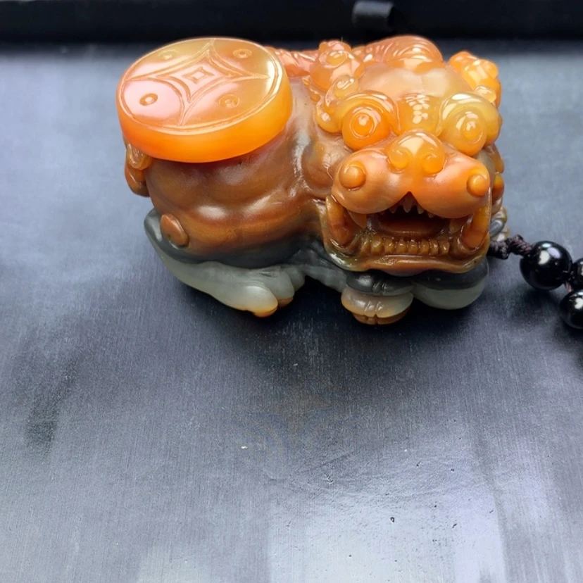 【闪购商品】石英质玉（黄龙玉）手把件未镶嵌