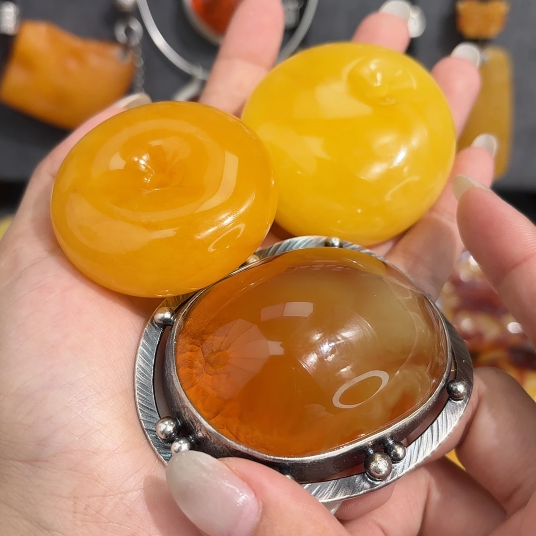 琥珀足金镶嵌裸石你