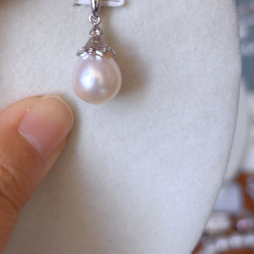 银S925镶嵌淡水珍珠天然珍珠