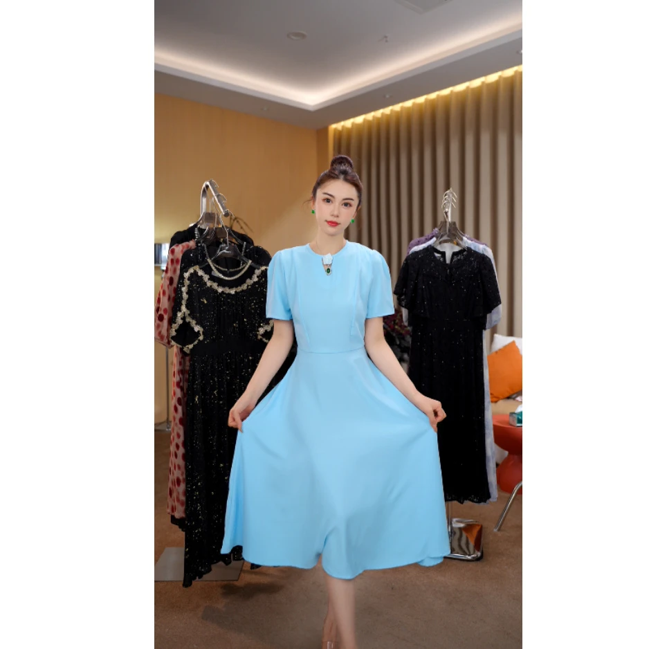 【当天发+运费险】玫瑰花法式气质高级感独海边度假印花连衣裙MO855