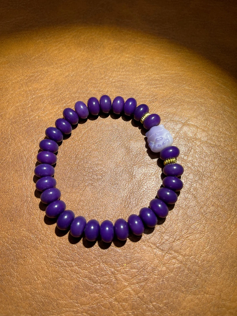 069梦幻紫小狐狸菩提单圈精品手串xk069（无礼盒）