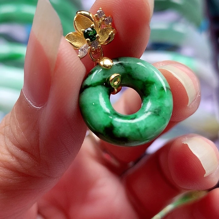 颈饰银S925镶嵌翡翠翡翠