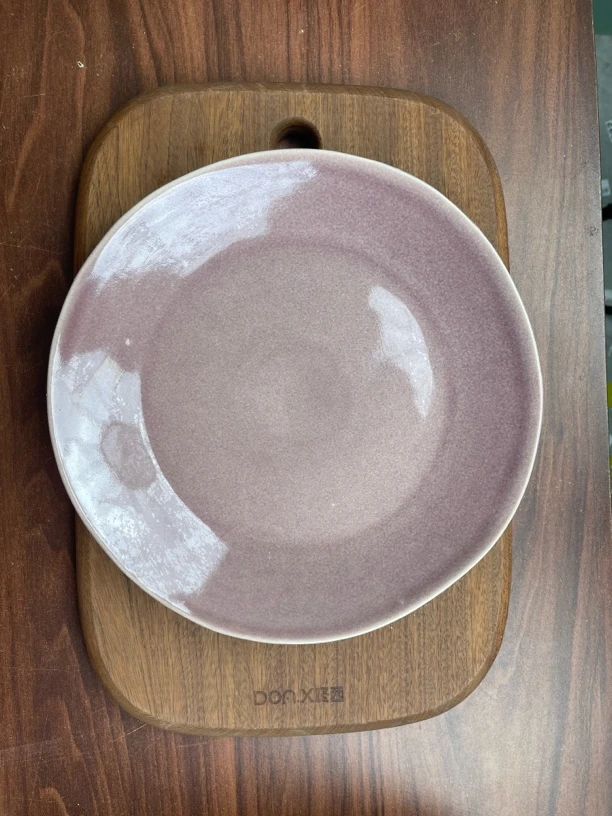 988紫色窑变家用简约陶瓷菜盘