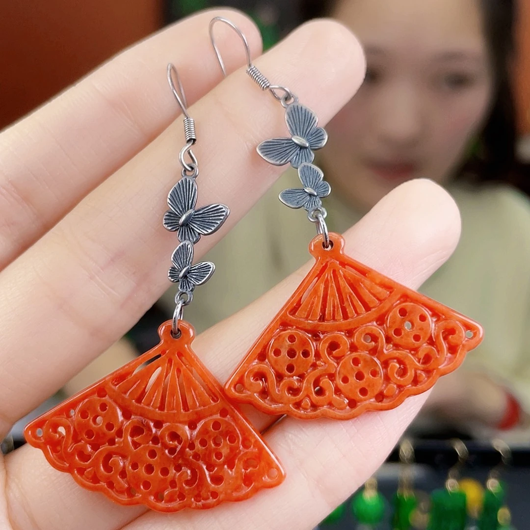 翡翠未镶嵌耳饰饰品