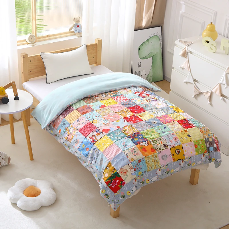 宝宝百家被手工棉花可脱胆盖被新生婴儿成品包被儿童幼儿园百福被