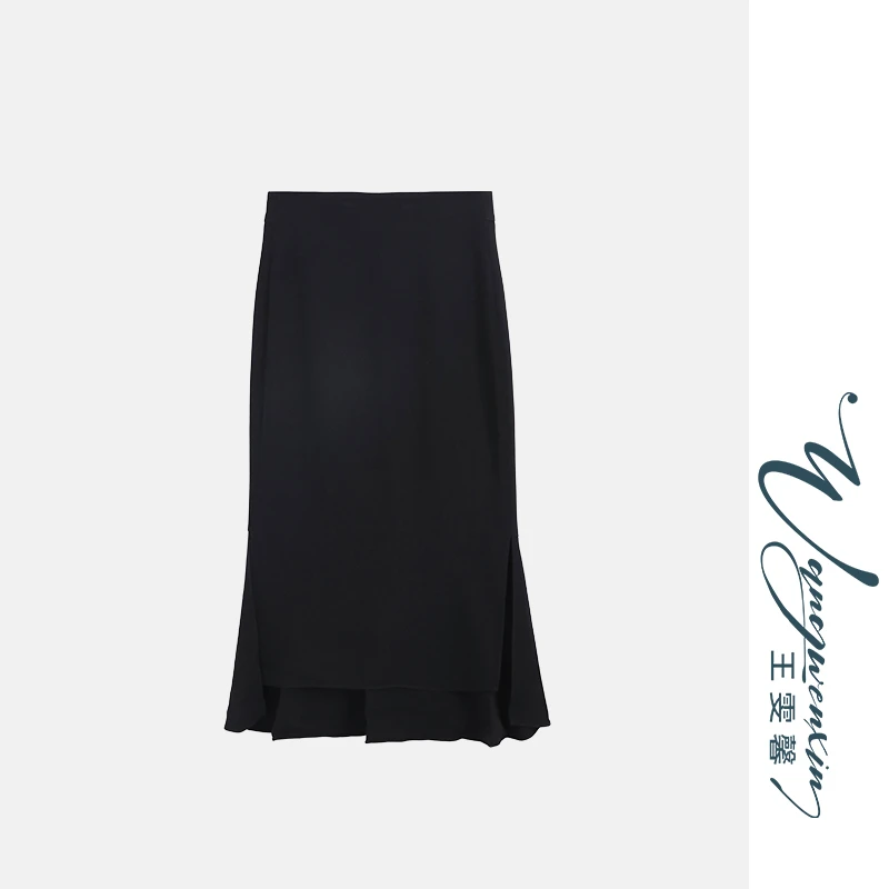 【王雯馨】“邂逅美人鱼”立裁设计感 纯色显瘦百搭 开叉鱼尾摆半身裙