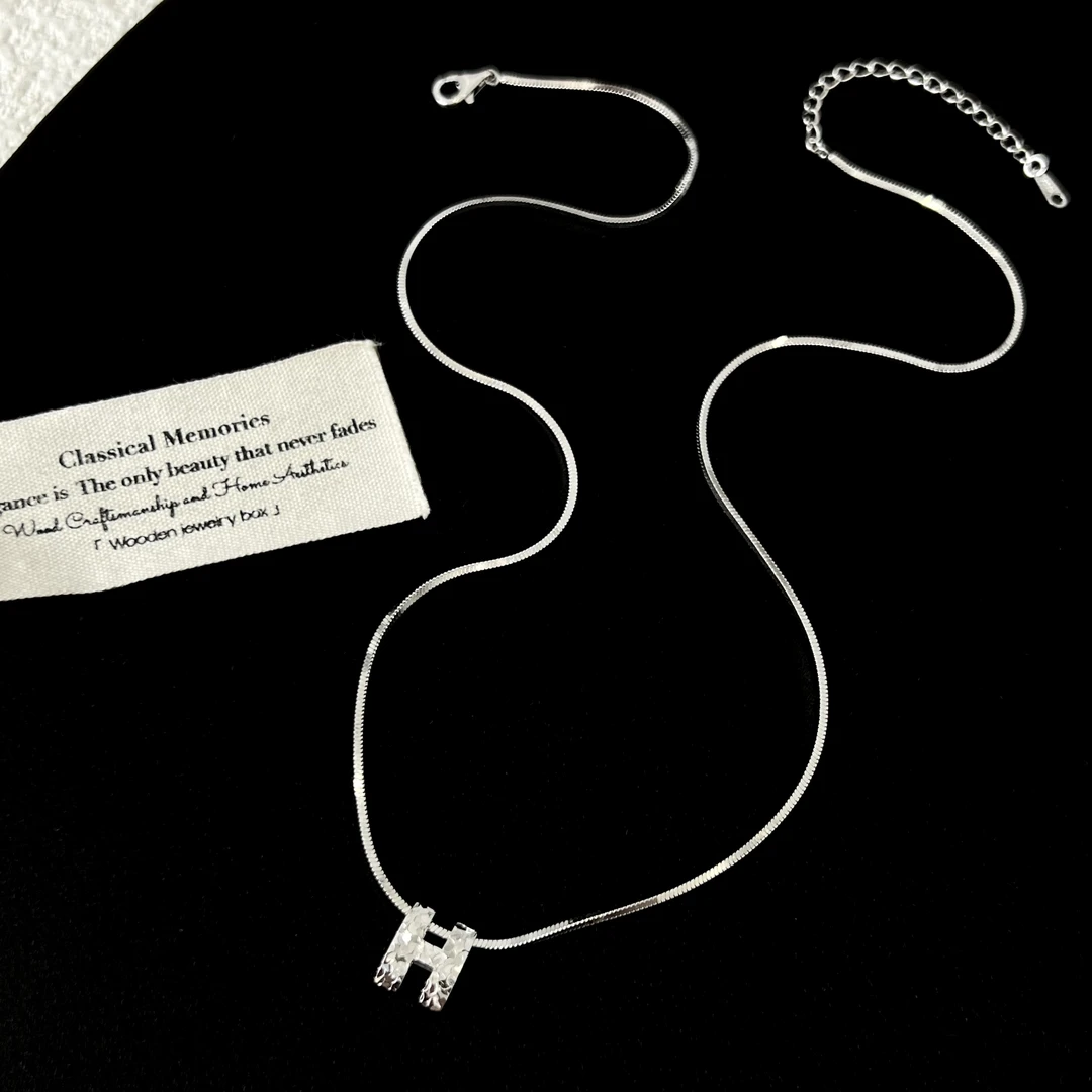 坠链均925银仿珍珠 碎冰冰【大H】项链1648