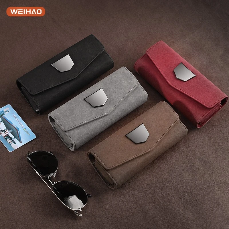 新款汽车眼镜收纳盒遮阳板司机夏天开车太阳墨镜眼睛票据夹储物盒