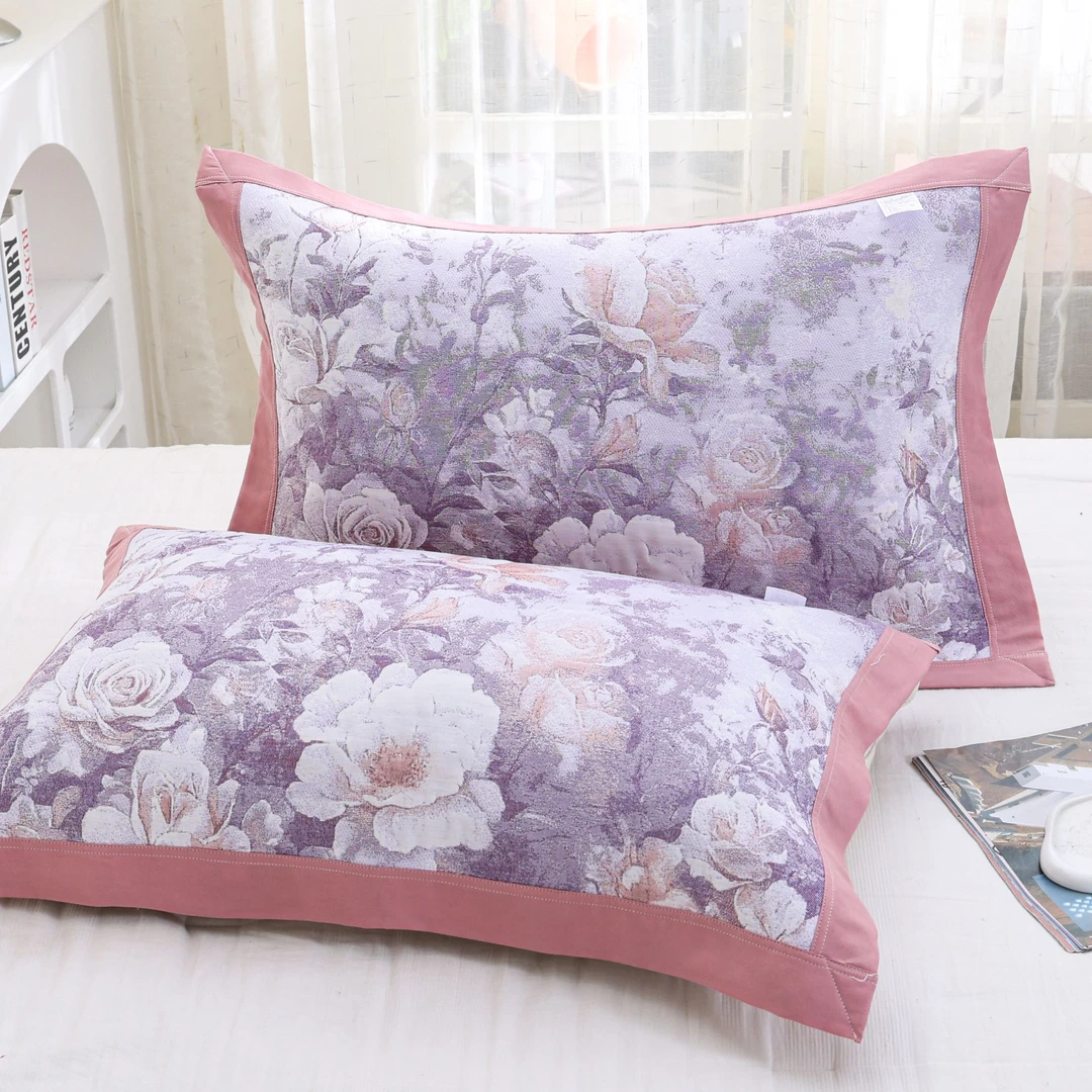 【梦幻花海 一对两只】50cm*80cm纯棉柔软纱布枕巾加厚高档透气