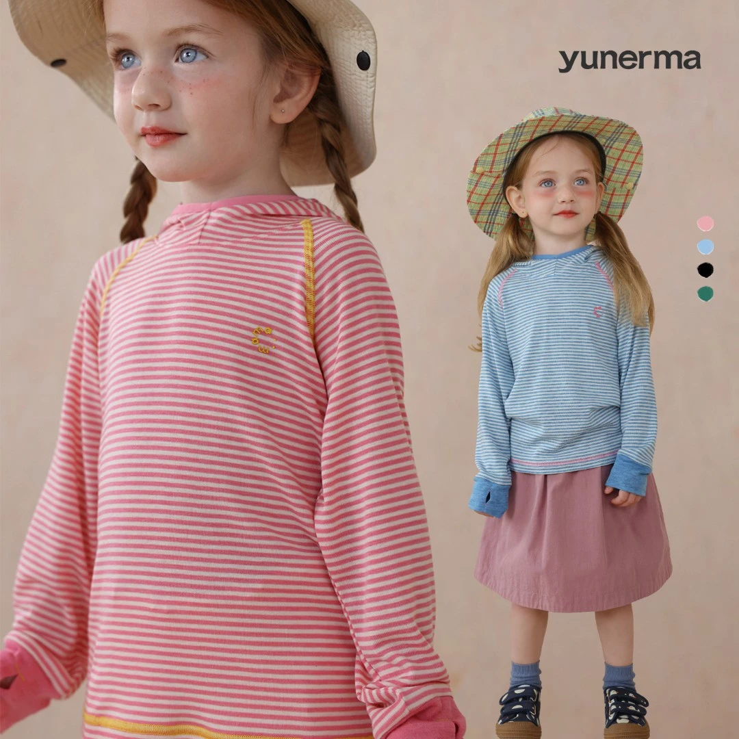 允儿妈女童秋季新款天丝羊毛条纹打底衫宝宝春秋山系洋气T恤上衣