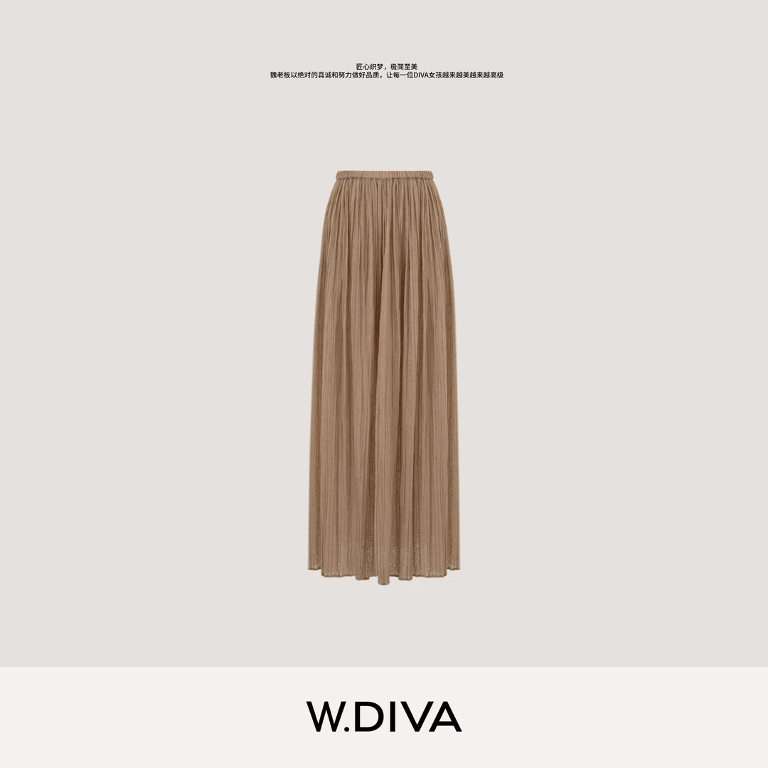 W.Diva【澜穗摇】极繁美学定制三重立体提花蕾丝压褶半裙53K263161