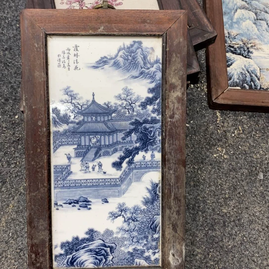 瓷片28*16*1景德镇瓷板画柴窑烧制