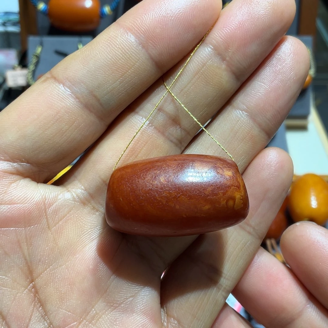 蜜蜡颈饰未镶嵌天然老蜜蜡桶珠规格19.8*34
