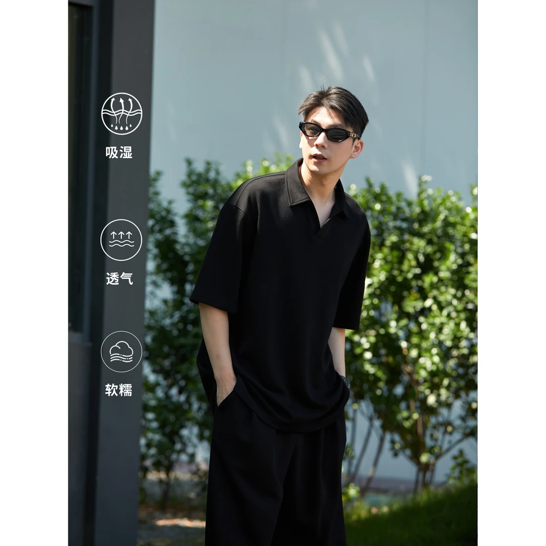 Zone11夏2025「」空气层POLO短袖T恤透气舒适凉爽弹力休闲ZT036