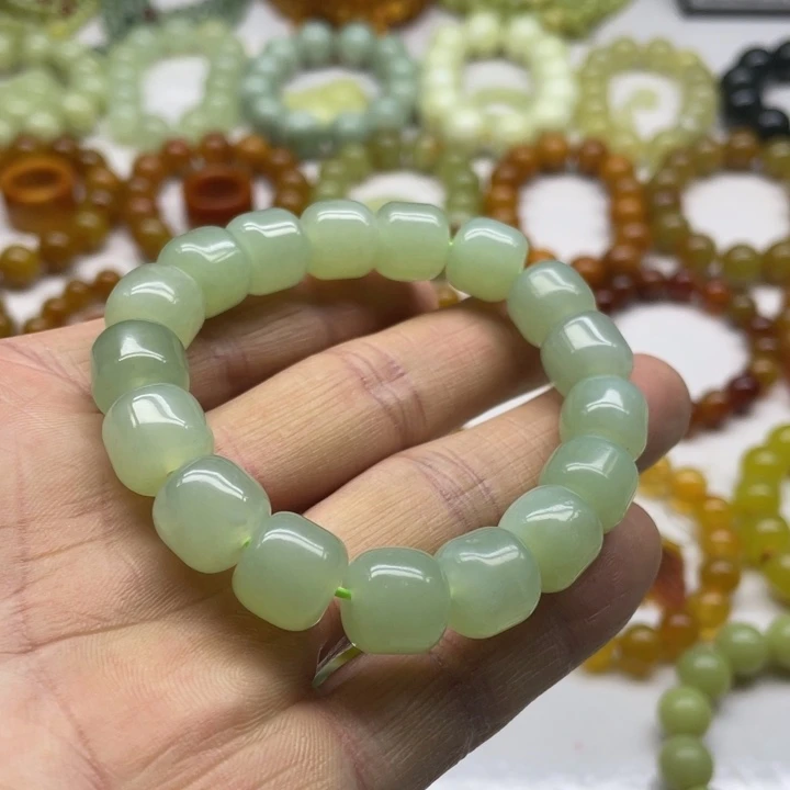蛇纹石玉手串12+未镶嵌i****!