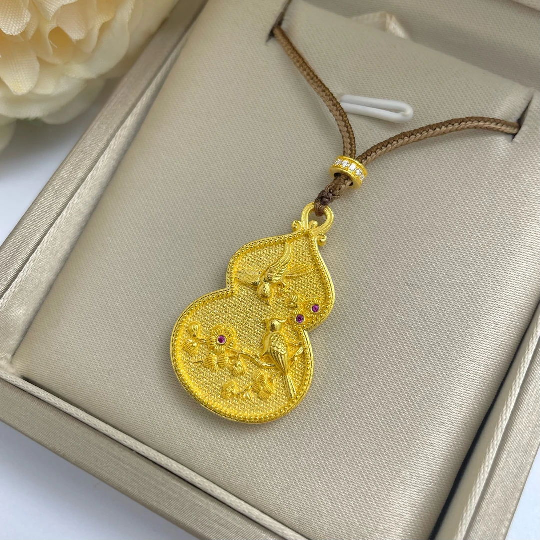 黄金吊坠足金999喜上眉梢葫芦吊坠（不支持七天无理由）