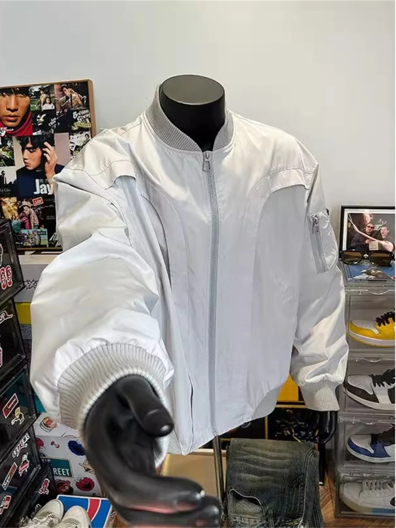 Y212 美式bomber飞行员夹克外套男春装潮牌cleanfit短款棒球衣服