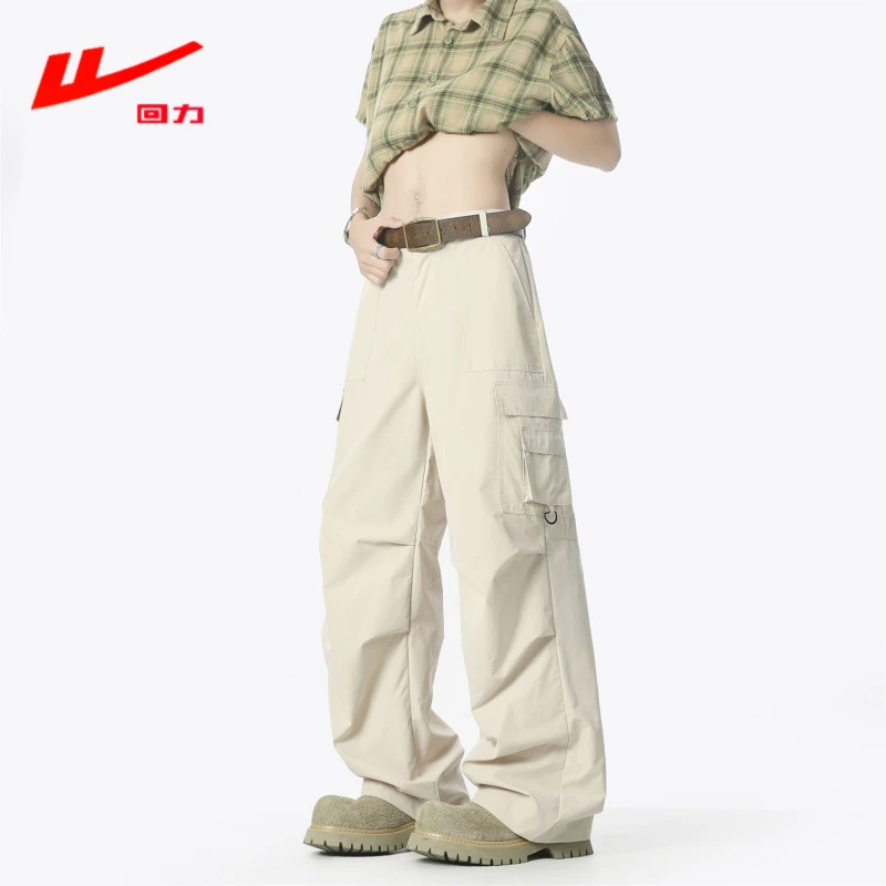 回力多口袋工装休闲裤男夏季美式复古轻薄运动长裤潮牌宽松速干裤