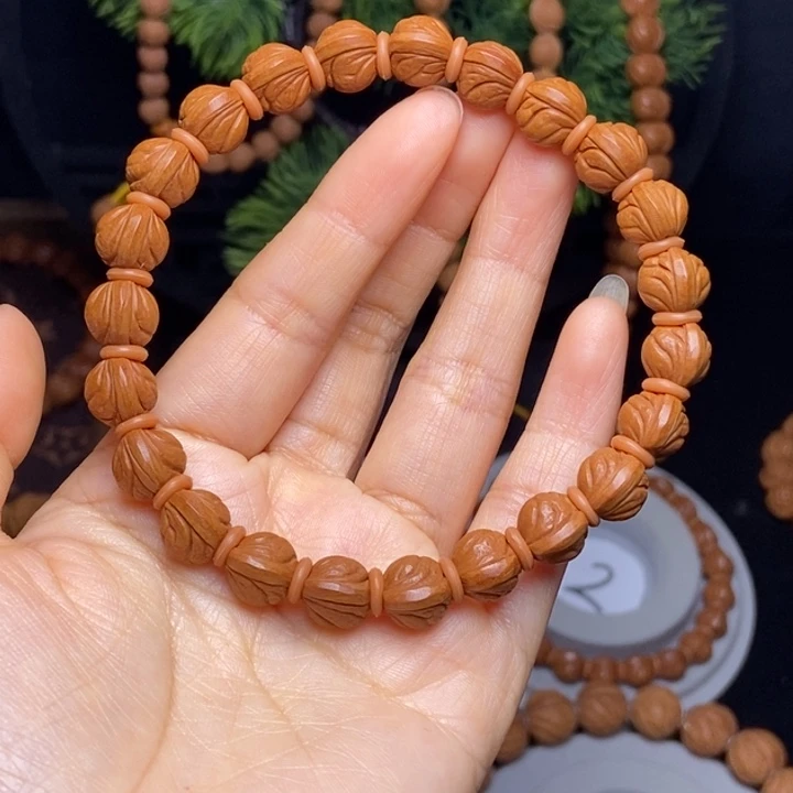 秦岭龙纹桃核手串