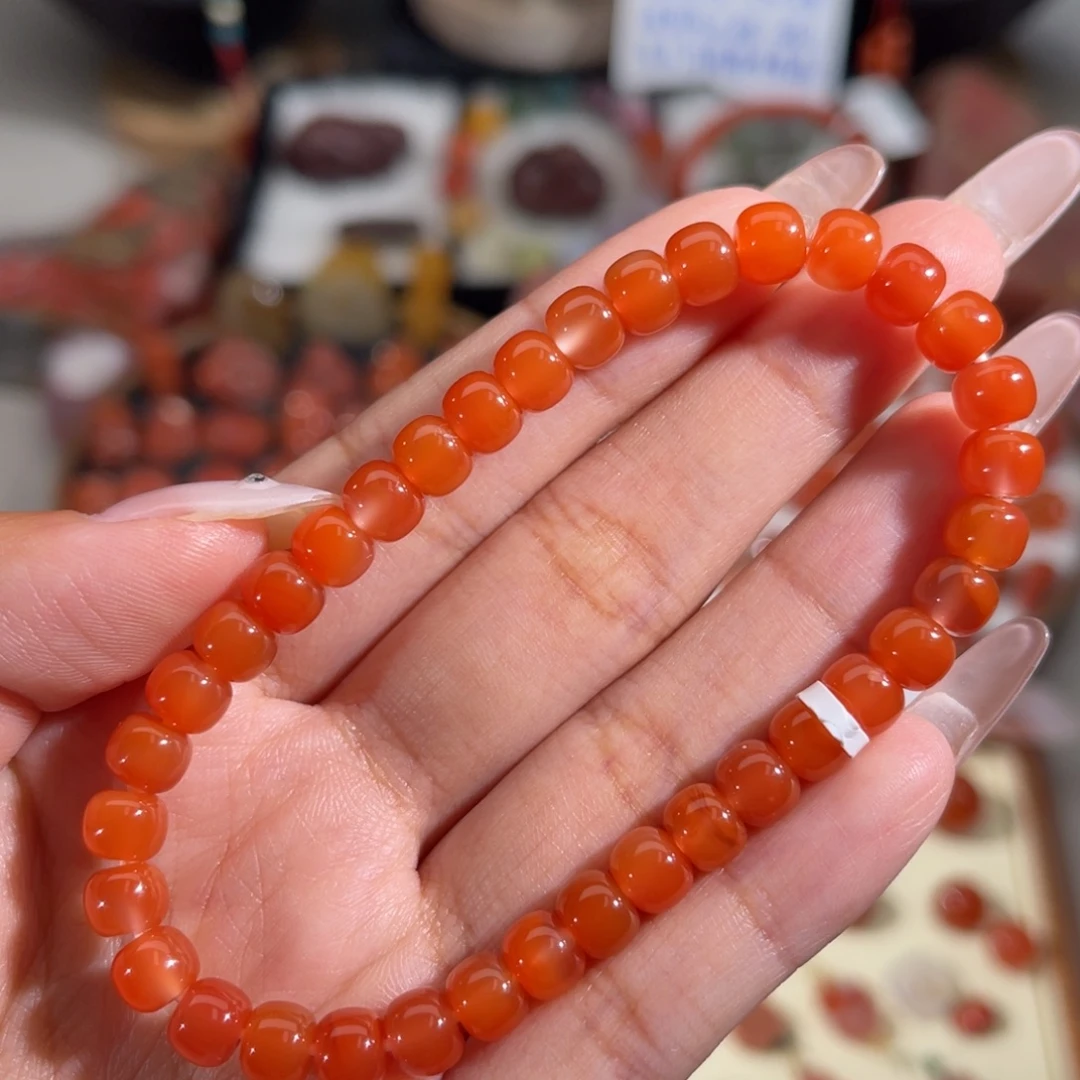 南红玛瑙未镶嵌老型手串 6.4mm