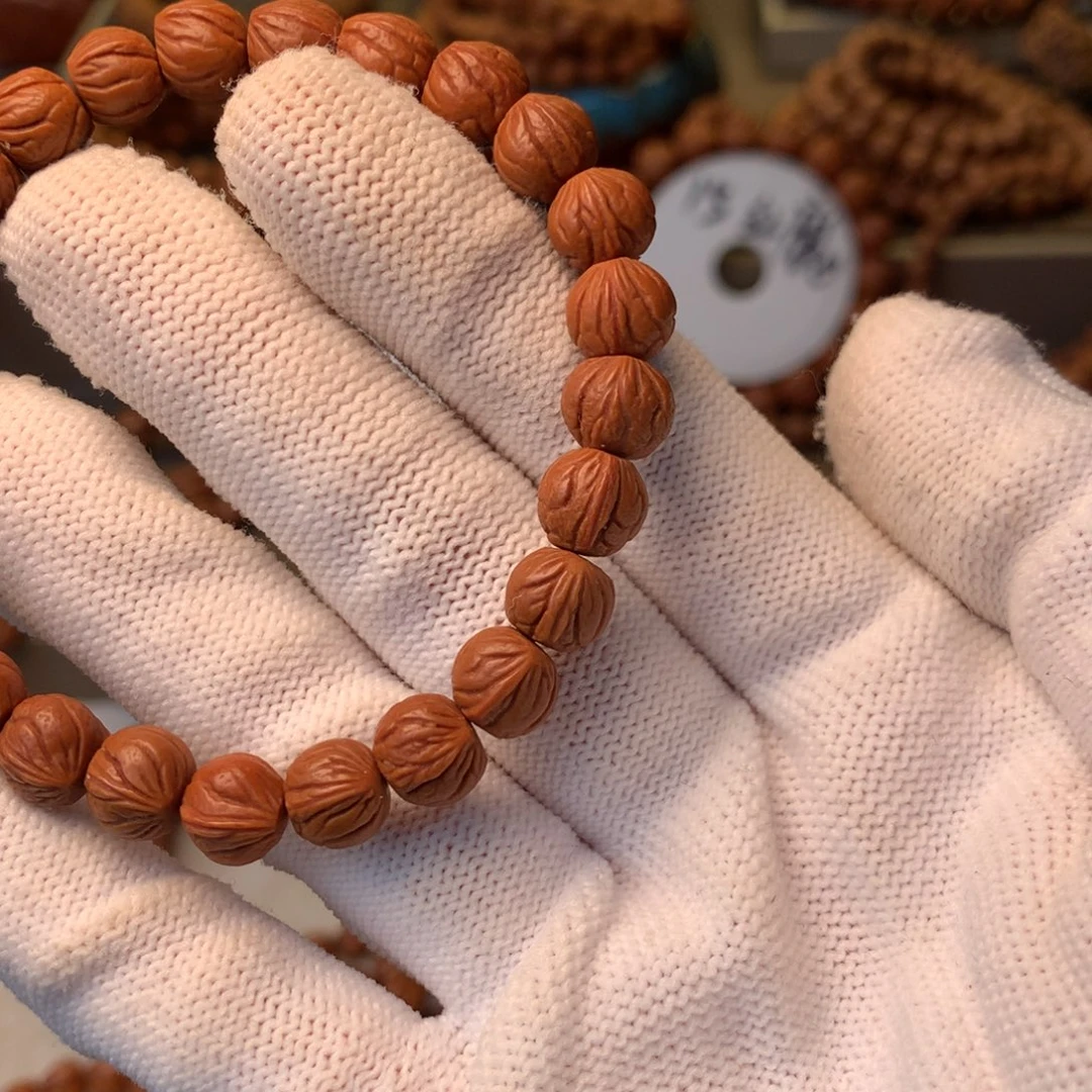 漂***海手串桃核秦岭龙纹