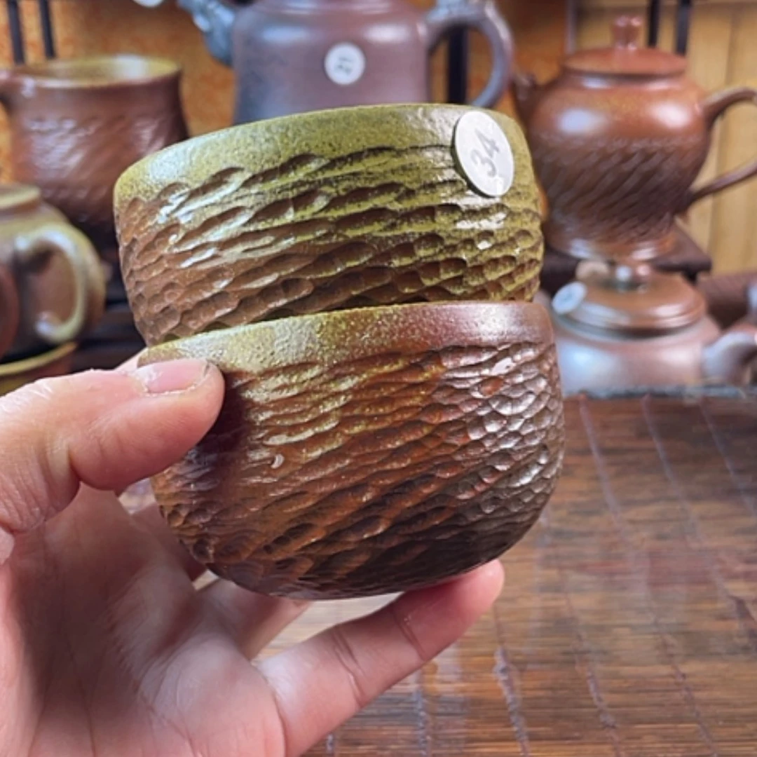 【闪购商品】阿***唐柴烧主人杯2个瑕疵福利