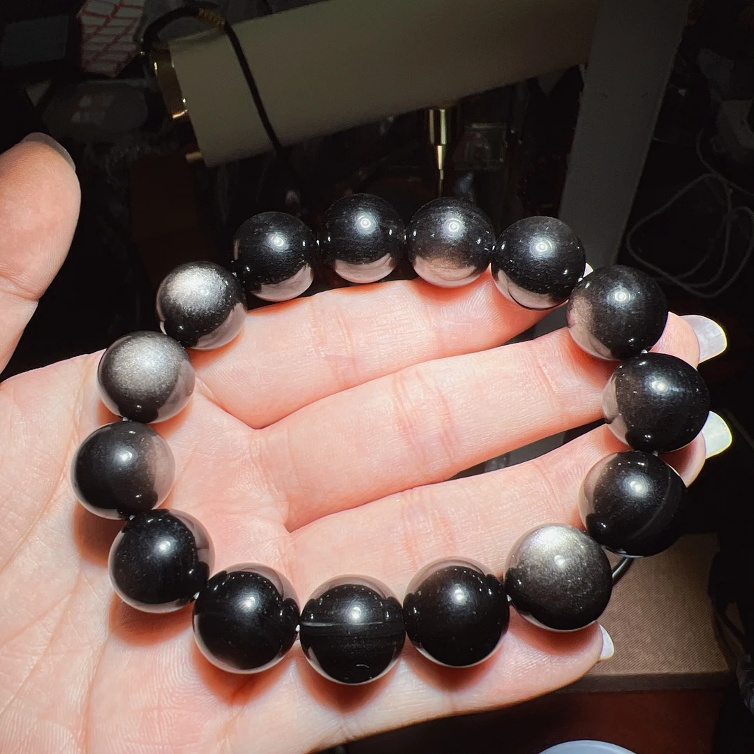 9A天然银曜石水晶高货高品质手串